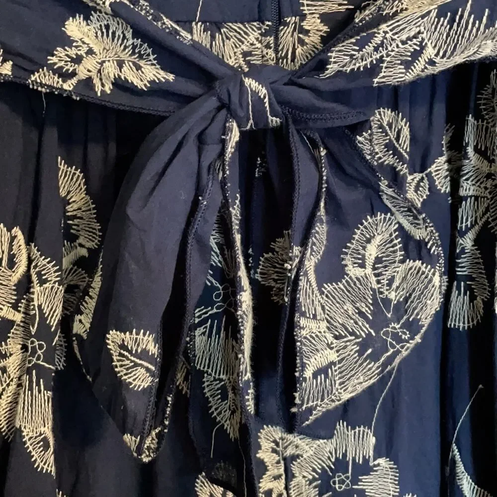 Dressbarn embroidery & lace spaghetti strap empire style floral dress size 6